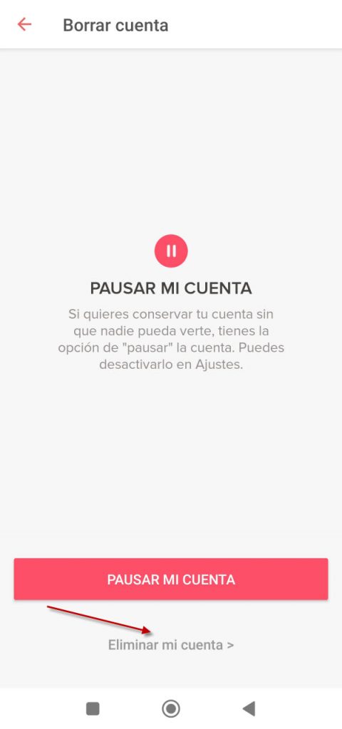 eliminar cuenta de Tinder definitivamente